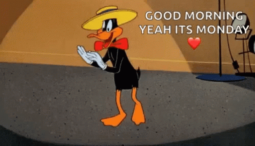 Animated Daffy Duck Dancing Good Morning Monday GIF