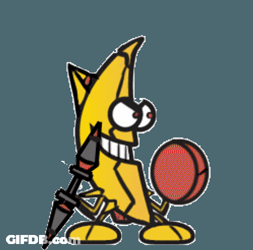 Animated Dancing Banana Warrior GIF