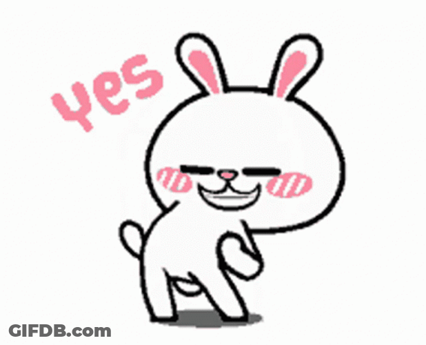 Animated Dancing Bunny Yess GIF