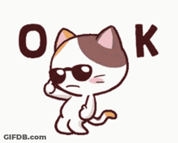 Animated Dancing Cool Cat Okay Hand Sign GIF