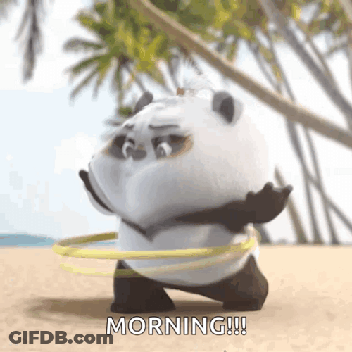 Animated Dancing Panda On Hula Hoop GIF