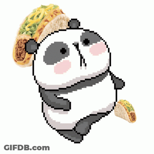 Animated Dancing Panda With Taco Background GIF