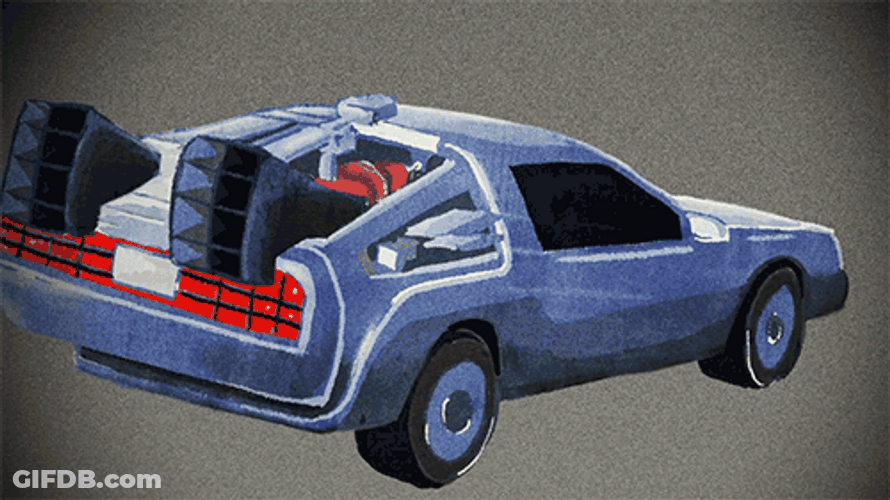 Animated Delorean Moving Away GIF