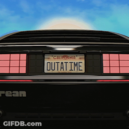 Animated Delorean Rolling Down The Road GIF