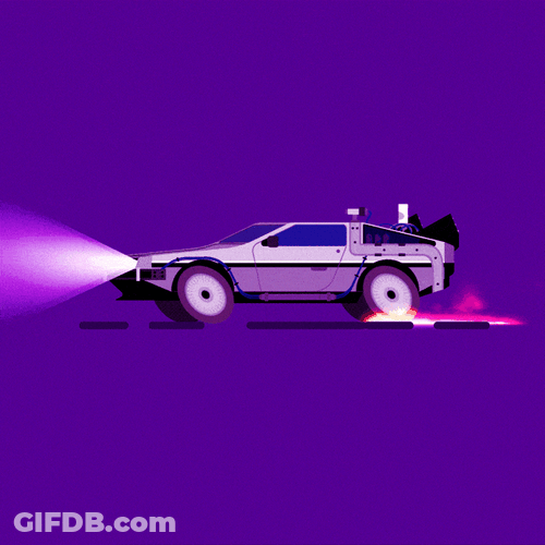 Animated Delorean Speeding GIF
