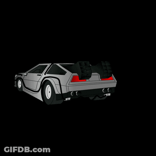 Animated Delorean With Neon Lights GIF