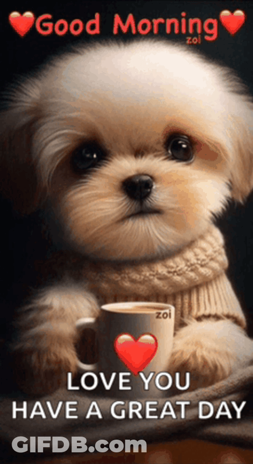 Animated Dog Have A Good Day Love GIF