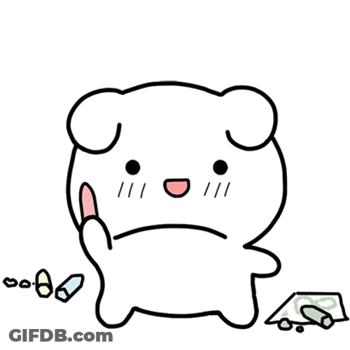 Animated Dog Holding Coloring Pencil GIF