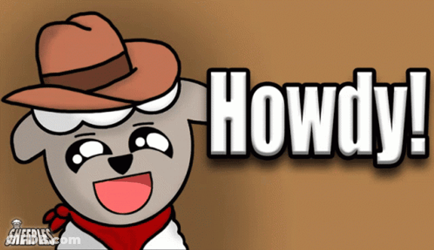 Animated Dog With Cowboy Hat Howdy GIF