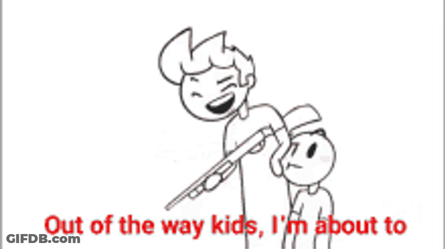Animated Doodle Gun Shooting Funny GIF