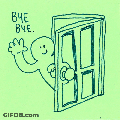 Animated Door Man Bye Bye GIF