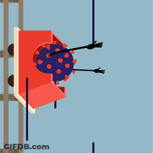 Animated Downward Covid Ride Cart GIF