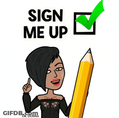 Animated Dr Donna Pencil Sign Me Up GIF