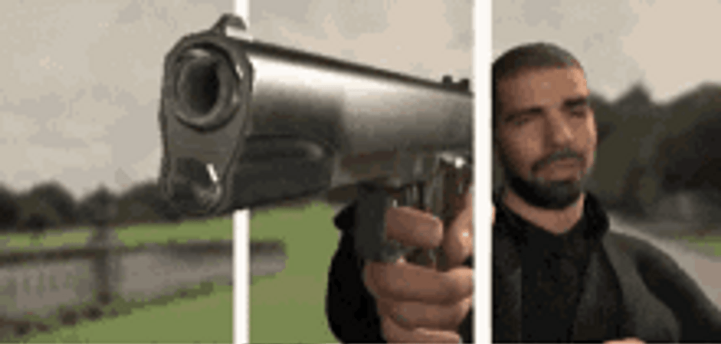 Animated Drake Holding A Gun GIF