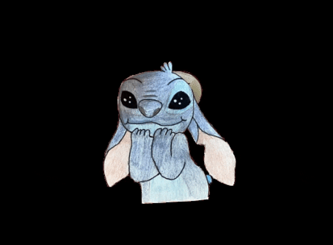 Animated Drawing Stitch Hi I Love You GIF