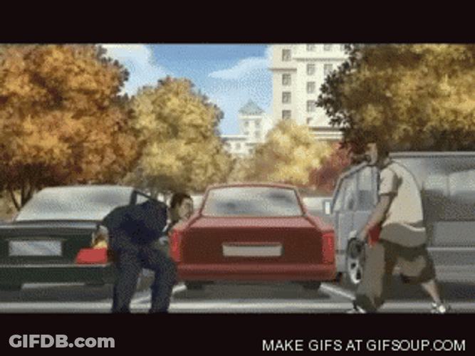 Animated Drop Kick On Traffic GIF