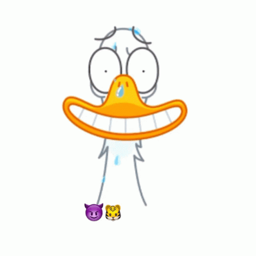 Animated Duck Nervous Sweating GIF
