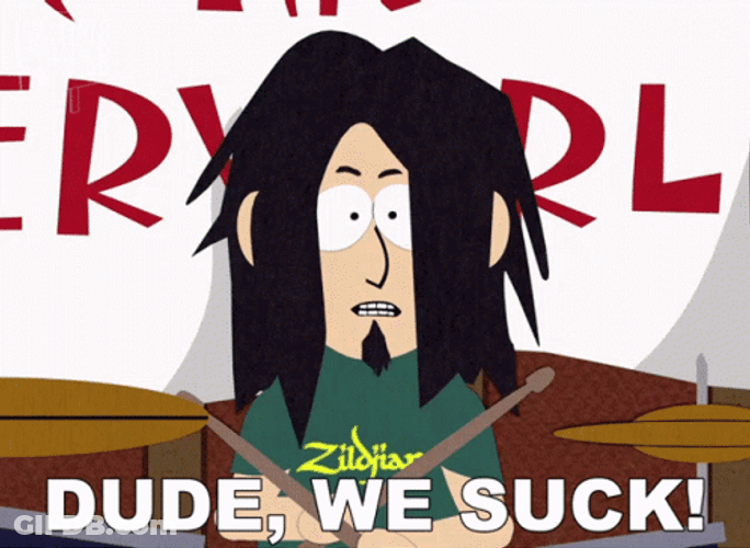 Animated Dude We Suck Again GIF