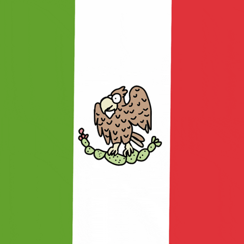 Animated Eagle Mexico Flag GIF
