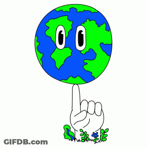 Animated Earth Spinning On Finger GIF
