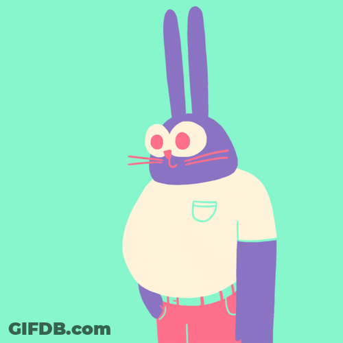 Animated Easter Bunny Throws Food In Its Mouth GIF