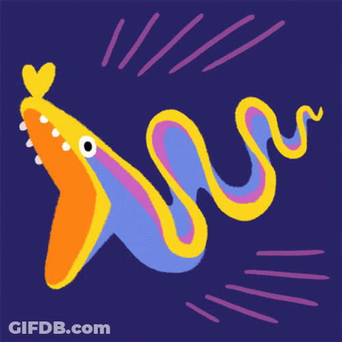 Animated Eel Escaping GIF