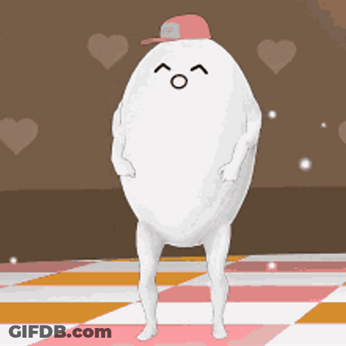 Animated Egg Dancing On Disco Floors GIF