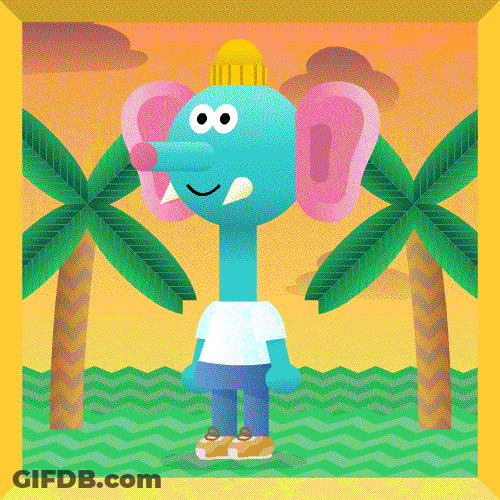 Animated Elephant Flapping Its Ears GIF