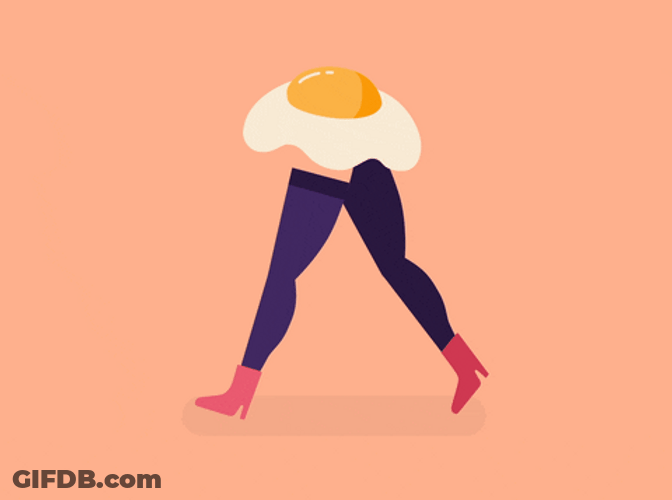 Animated Fashion Food Runway Egg Mini Skirt GIF