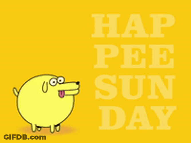 Animated Fat Dog Happy Sunday Artwork GIF