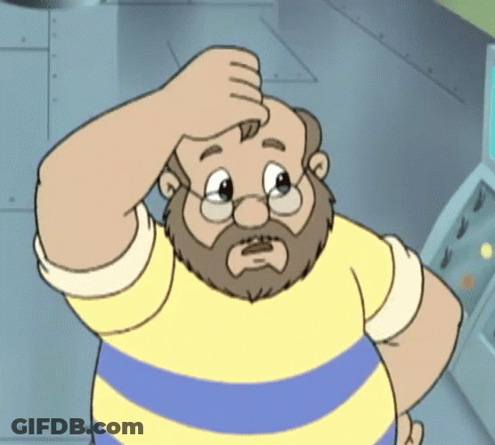 Animated Fat Guy Scratching His Head GIF