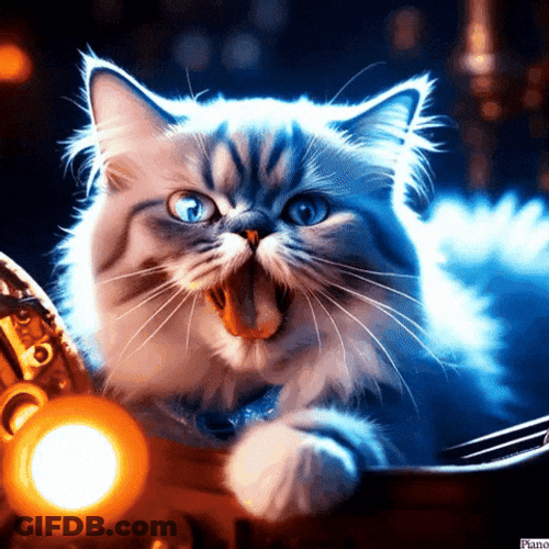 Animated Fierce Cat Piano GIF
