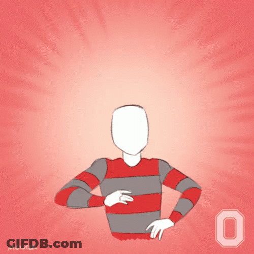 Animated Figure Doing Ohio State Hand Gestures GIF