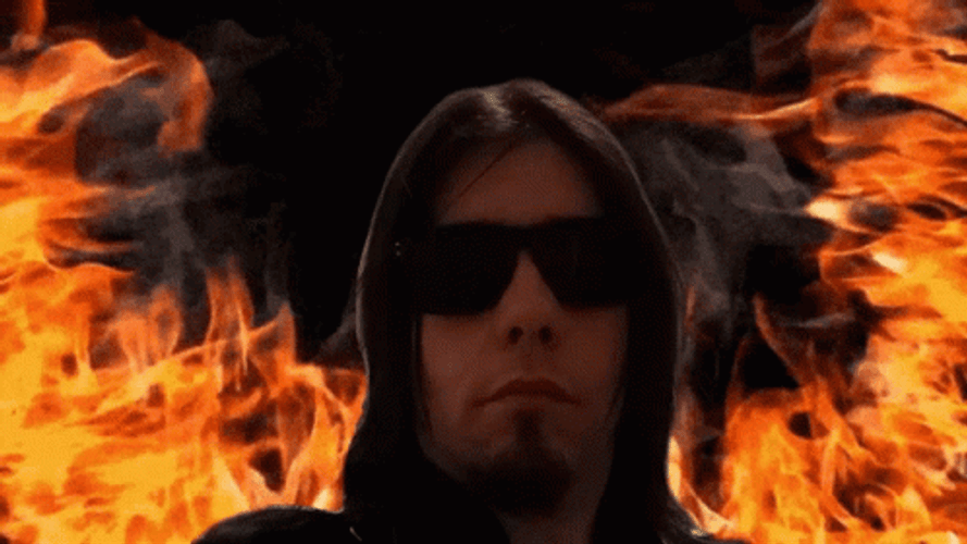 Animated Fire Sunglass Guy GIF