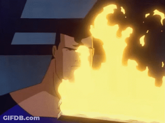 Animated Fire Torch Superman Sprinkler GIF