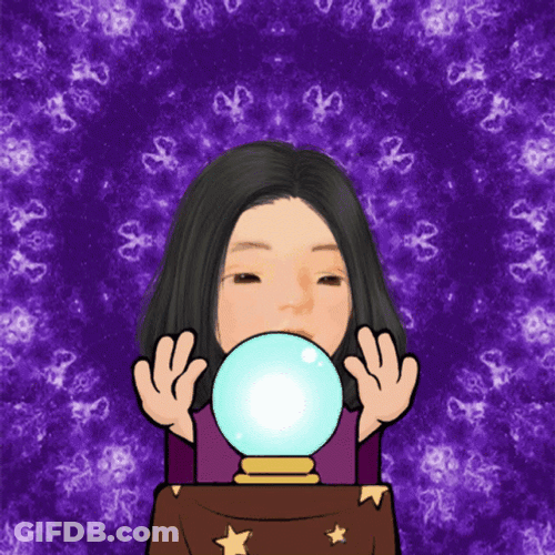 Animated Fortune Teller Rubbing Crystal Ball GIF