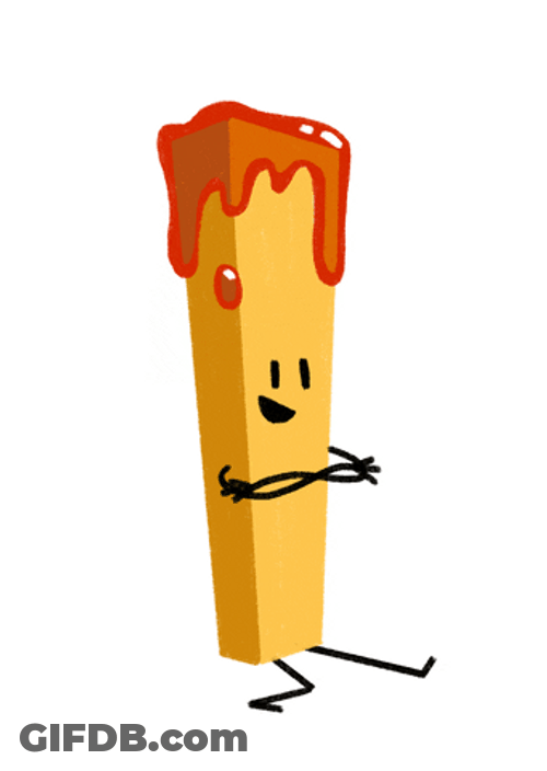 Animated Fries With Ketchup Russian Dance GIF
