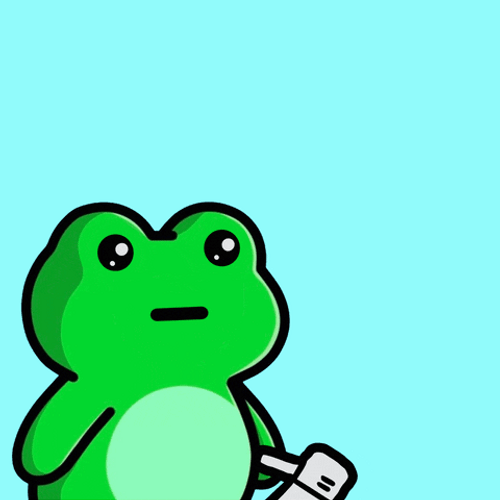 Animated Frog Shouts On Megaphone GIF