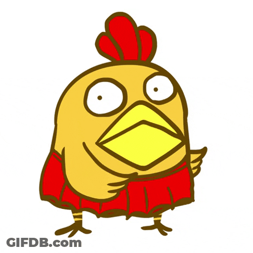 Animated Funny Chicken Red Mini Skirt Dancing GIF