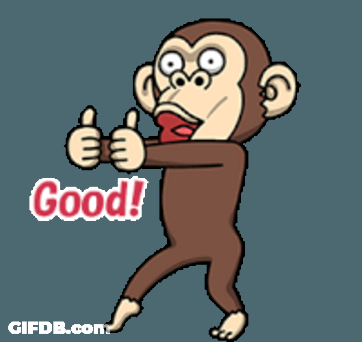Animated Funny Monkey Good Good Sticker GIF