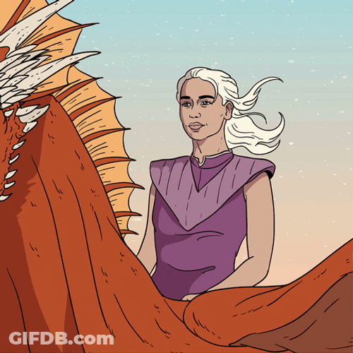 Animated Game Of Thrones Queen Daenerys Riding Dragon GIF