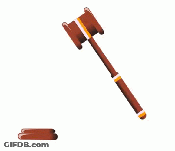 Animated Gavel Icon Hitting GIF