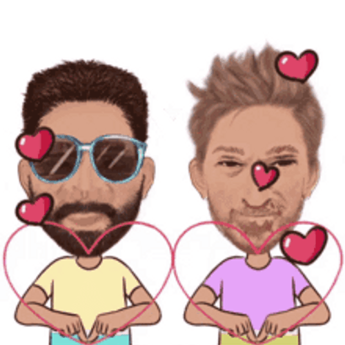 Animated Gay Love Couple Heart Sign Sticker GIF