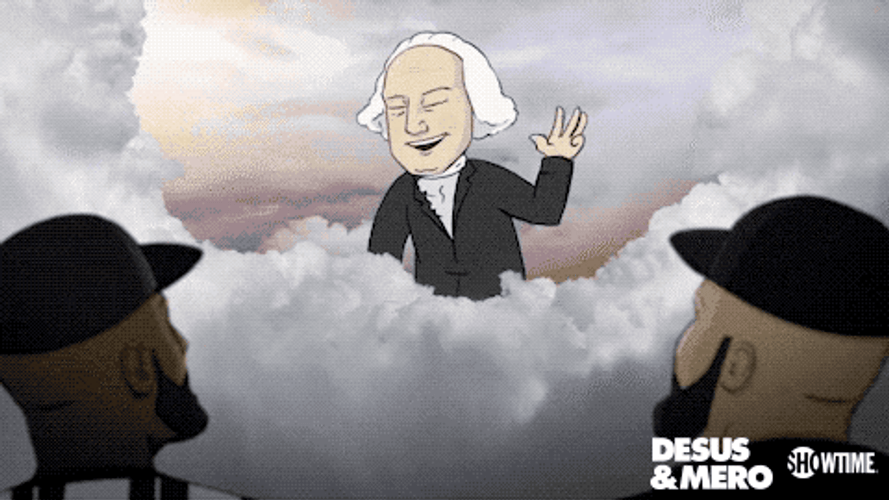 Animated George Washington Talking In Heaven GIF