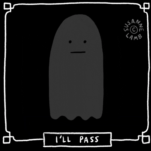 Animated Ghost Says I'll Pass GIF