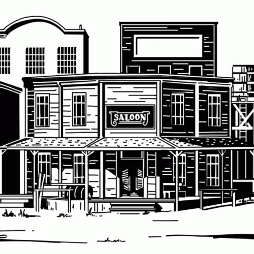 Animated Ghost Town And Tumbleweed GIF