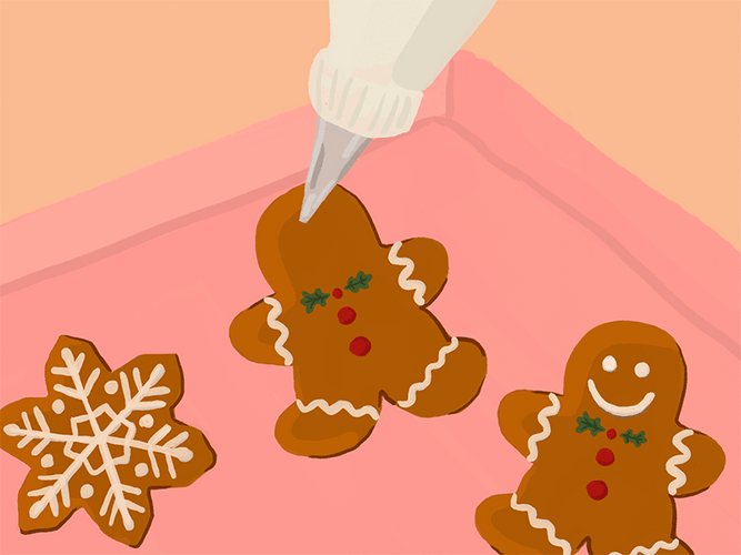 Animated Gingerbread Cookie Decorating GIF