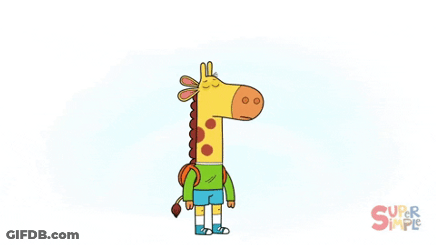 Animated Giraffe Breath In Breathing Out GIF