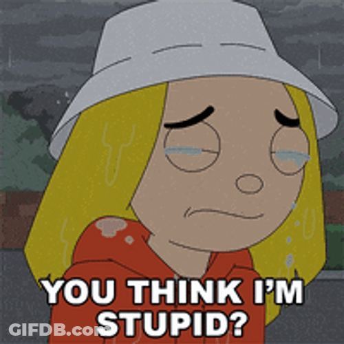 Animated Girl Asking If She Is Stupid GIF