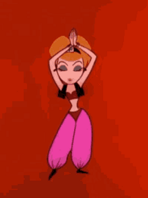 Animated Girl Doing Belly Dance GIF